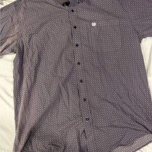 Cinch Men's Casual Button-Down Shirt - Purple